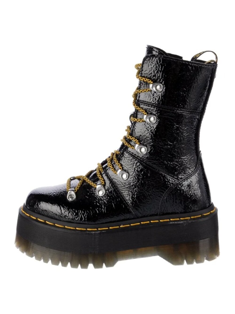 Like New! Dr Martens Jadon Patent Crinkle Leather Combat Boots Size 6 (6.5/37)